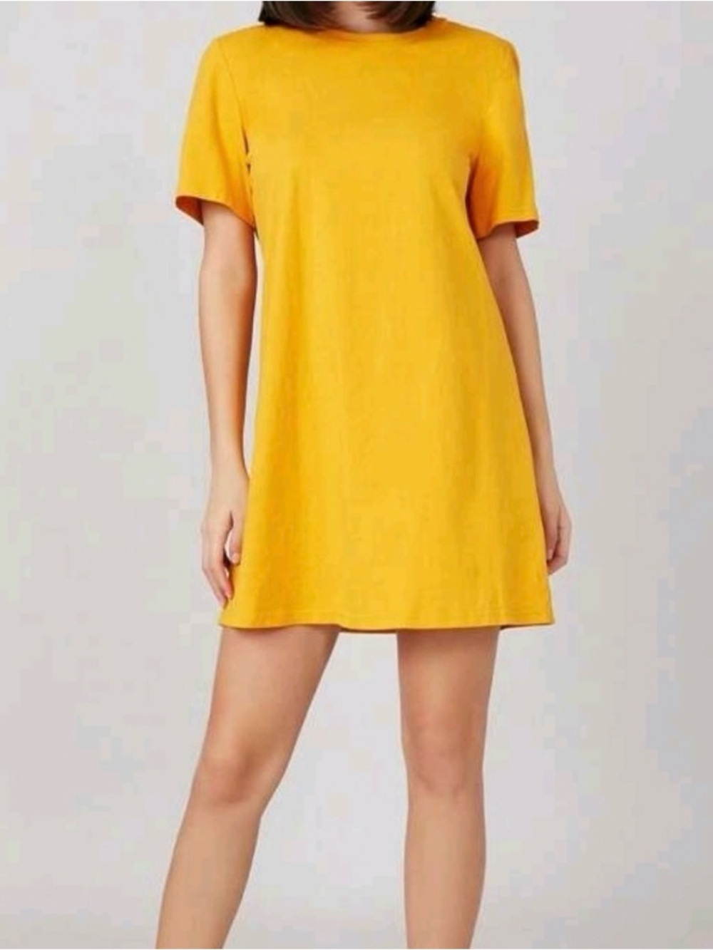 SHEIN Bright Yellow Short Sleeve Shift Dress Size Small
